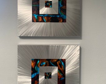 Hand Crafted Abstract Metal wall art sculpture  by Holly Lentz