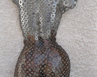 Metal Wall Art Torso sculpture Abstract female Home Decor by Holly Lentz