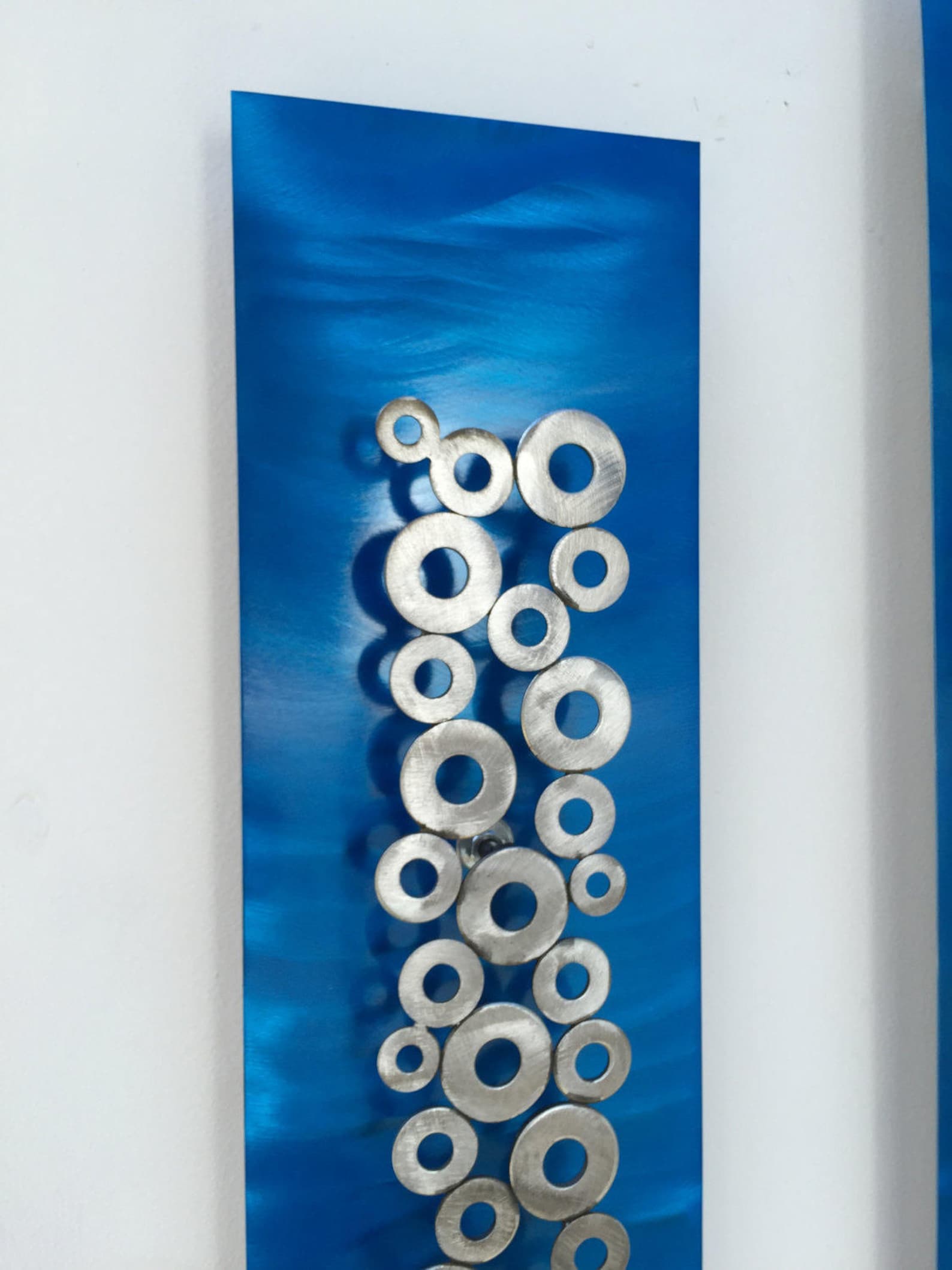 Blue Silver Metal Wall Art Home Decor Abstract Sculpture by Etsy