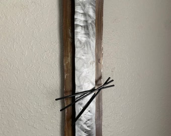 Metal wall art Silver rust sculpture home decor by Holly Lentz