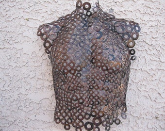 Abstract Metal Wall art sculpture Male Torso Nude by Holly Lentz