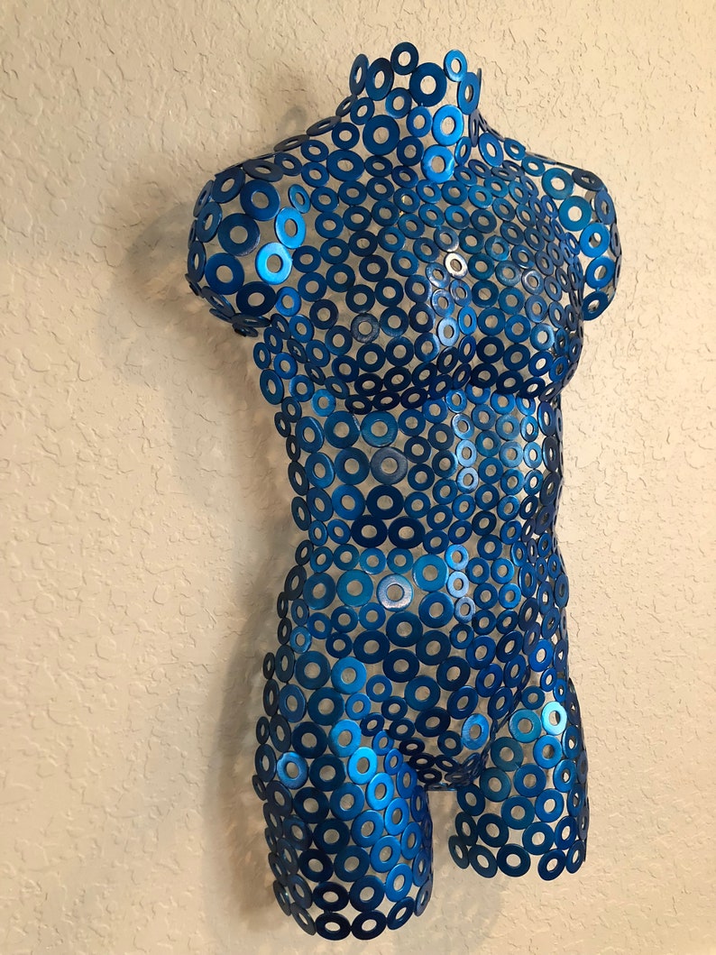 Blue Metal Wall art metal torso home decor sculpture Nude by Etsy