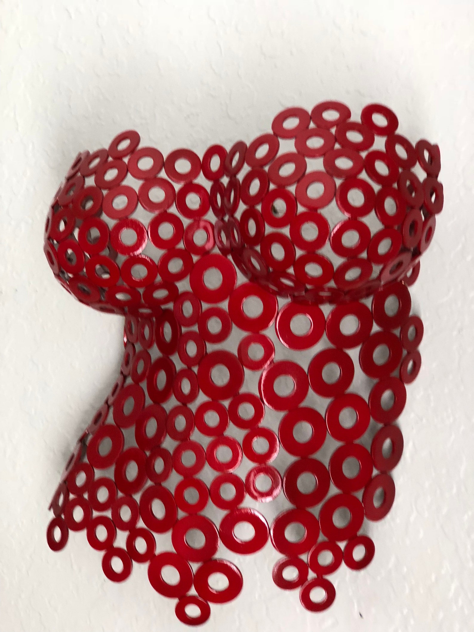 Red Metal Wall Art Sculpture Abstract Torso by Holly Lentz Etsy