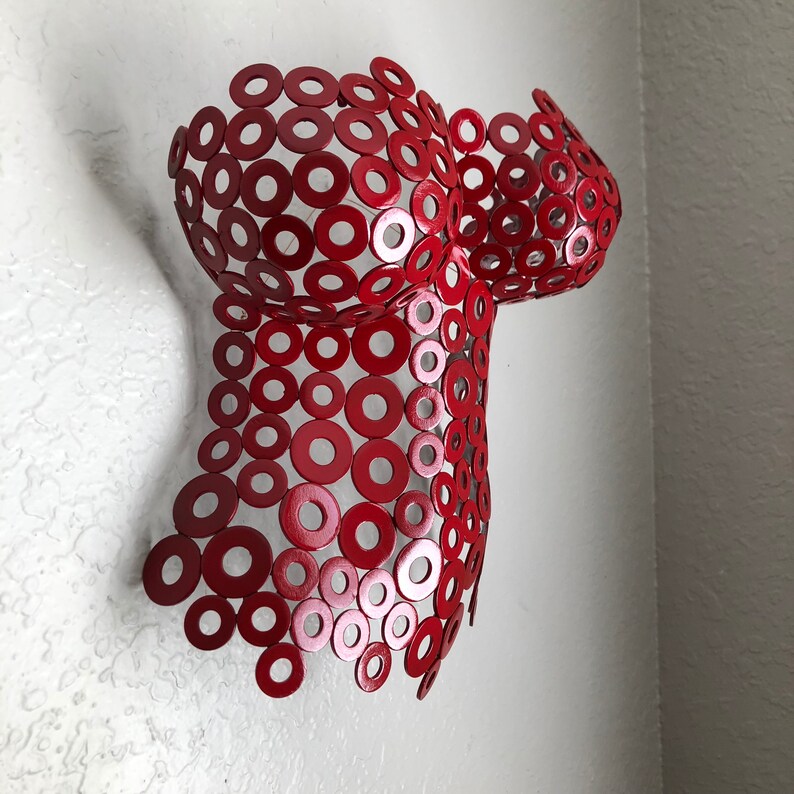 Red Metal Wall Art Sculpture Abstract Torso by Holly Lentz Etsy