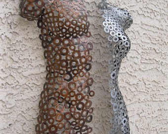 Metal Wall art sculpture abstract torso by Holly Lentz