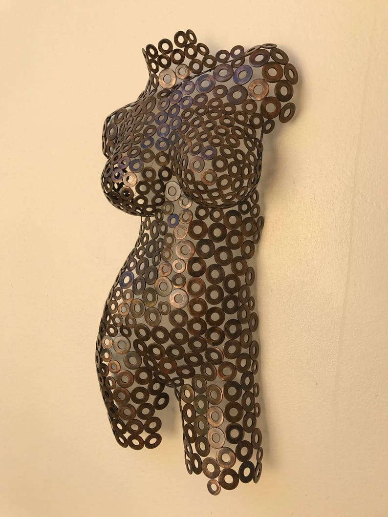 Metal Wall Art Sculpture Female Torso by Holly Lentz Etsy