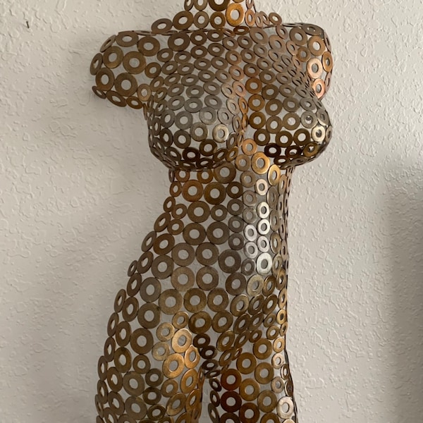 Metal Wall art torso female sculpture metal wall art home decor handmade decor  by Holly Lentz