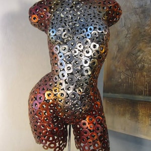 Metal Torso Women free standing  home decor torso Sculpture by Holly Lentz