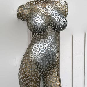 Metal Wall Art  Original Sculpture Female Torso Home Decor by Holly Lentz