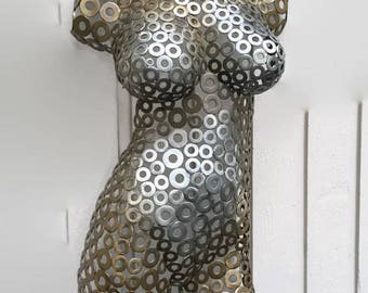 Metal Wall Art  Original Sculpture Female Torso Home Decor by Holly Lentz