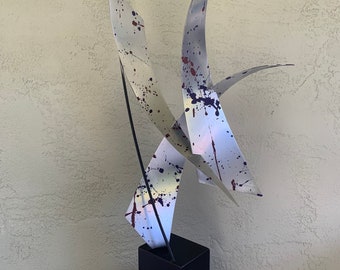 Metal art free standing sculpture  by Holly Lentz