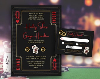 Casino Wedding Invitation Canva Template