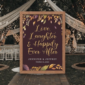 Rustic Fall Wedding Welcome Sign - Autumn Barn Decor, Large Mounted Sign, Fall Colors