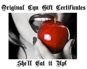 Original Cyn Jewelry ~ Gift Certificates in increments of Ten Dollars