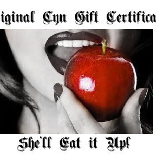 Original Cyn Jewelry ~ Gift Certificates in increments of Ten Dollars