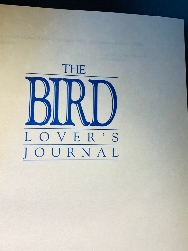 The Bird Lover's Journal Illustrated Blank Book 1988 Etsy