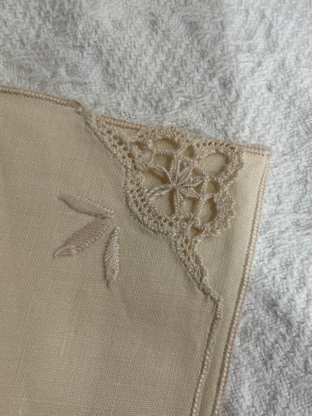 Tea Napkins 5 Linen Napkins With Crochet Corners Four Ecru and Etsy