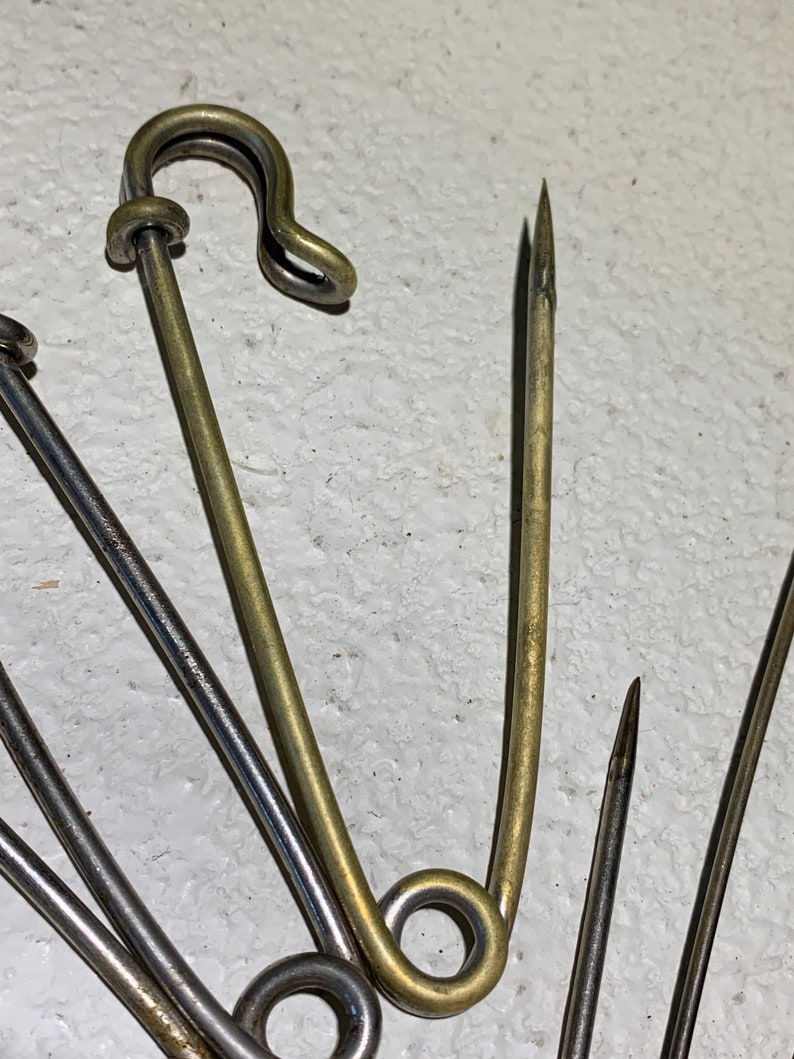 Metal Horse Blanket Pins Huge Safety Pin Fasteners 1950's Etsy