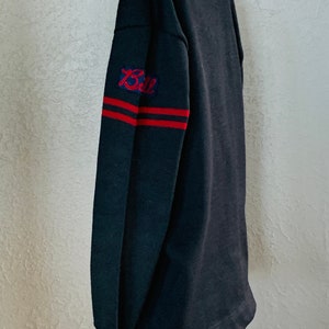 Navy Blue High School Letterman Sweater Red L Stripes and Name - Etsy