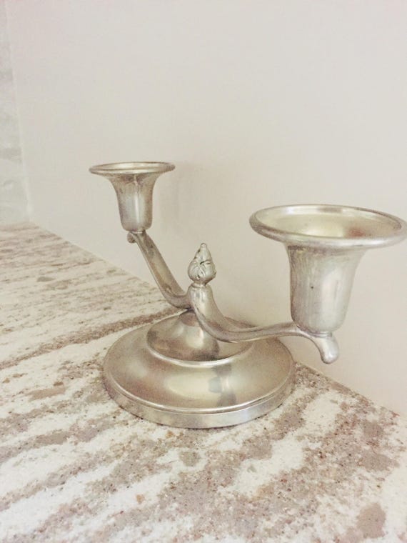 germany Antique Britannia metal pewter candle holder