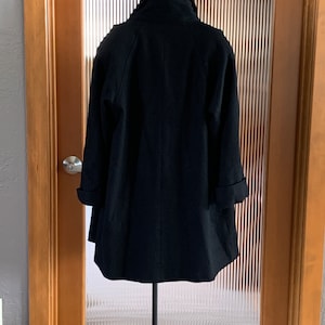 Wool Coat by Dumas Black Open Front With Shawl Collar 1980's - Etsy