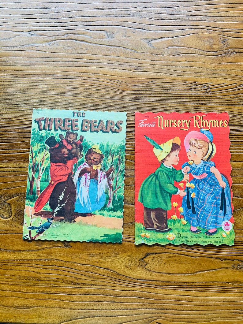 Large Linen Children's Book the Three Bears Whitman Etsy