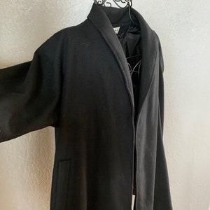 Wool Coat by Dumas Black Open Front With Shawl Collar 1980's - Etsy