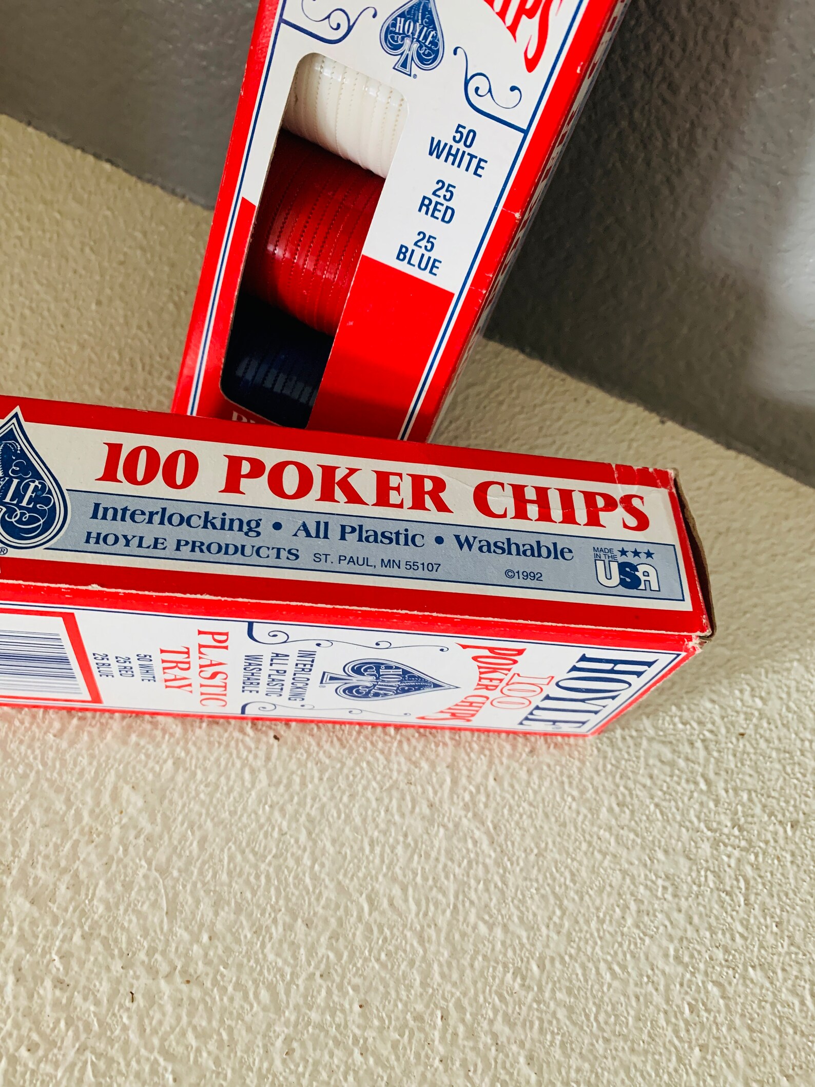 Hoyle Poker Chips Two Boxes 200 Chips Plastic Trays 1992 Etsy
