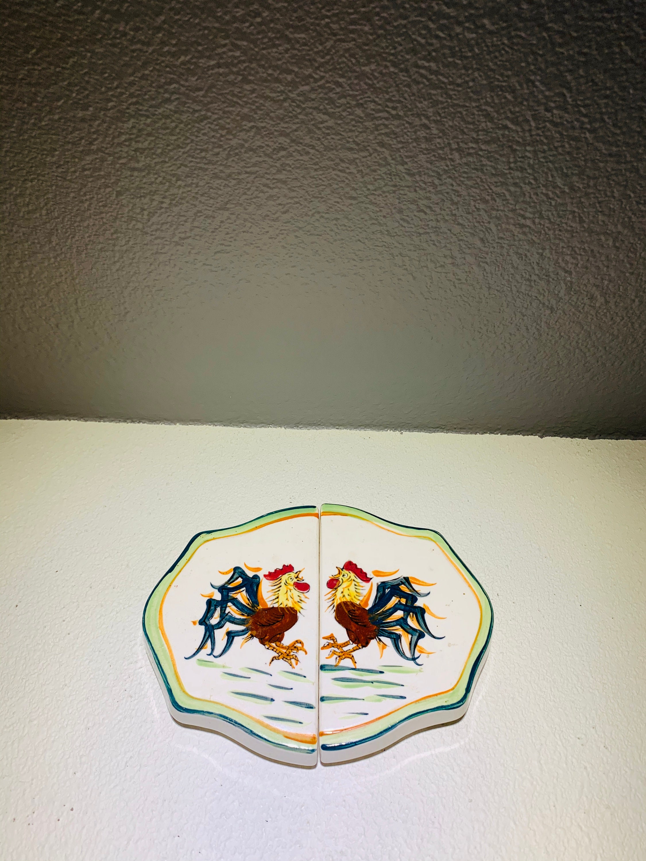 Expandable Trivet Ceramic Hand Painted Rooster Table Protector Etsy