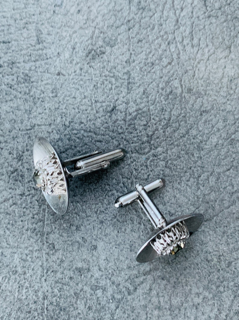 Vintage Swank Cufflinks Round Silver Tone With Large Etsy