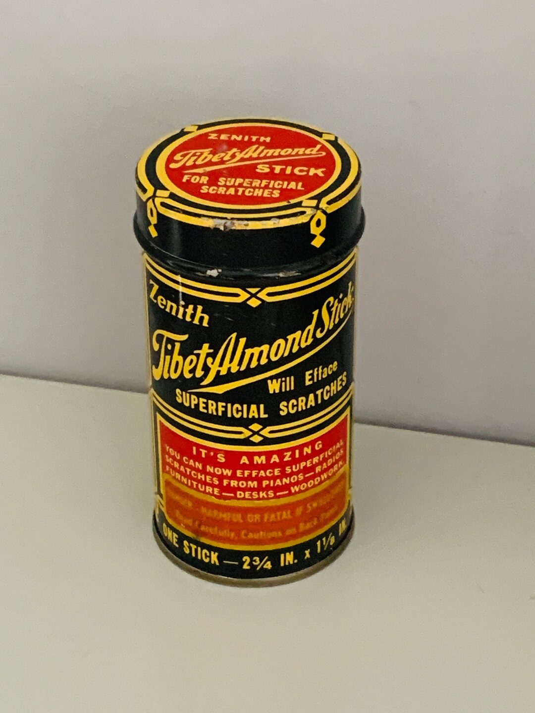 Zenith Tibet Almond Stick Advertising Tin 1960's Etsy