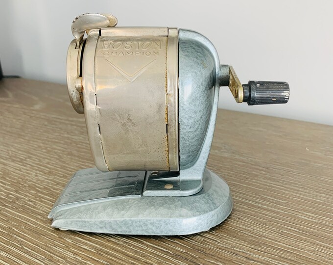 Boston Champion Pencil Sharpener 1950's Hand Crank Etsy
