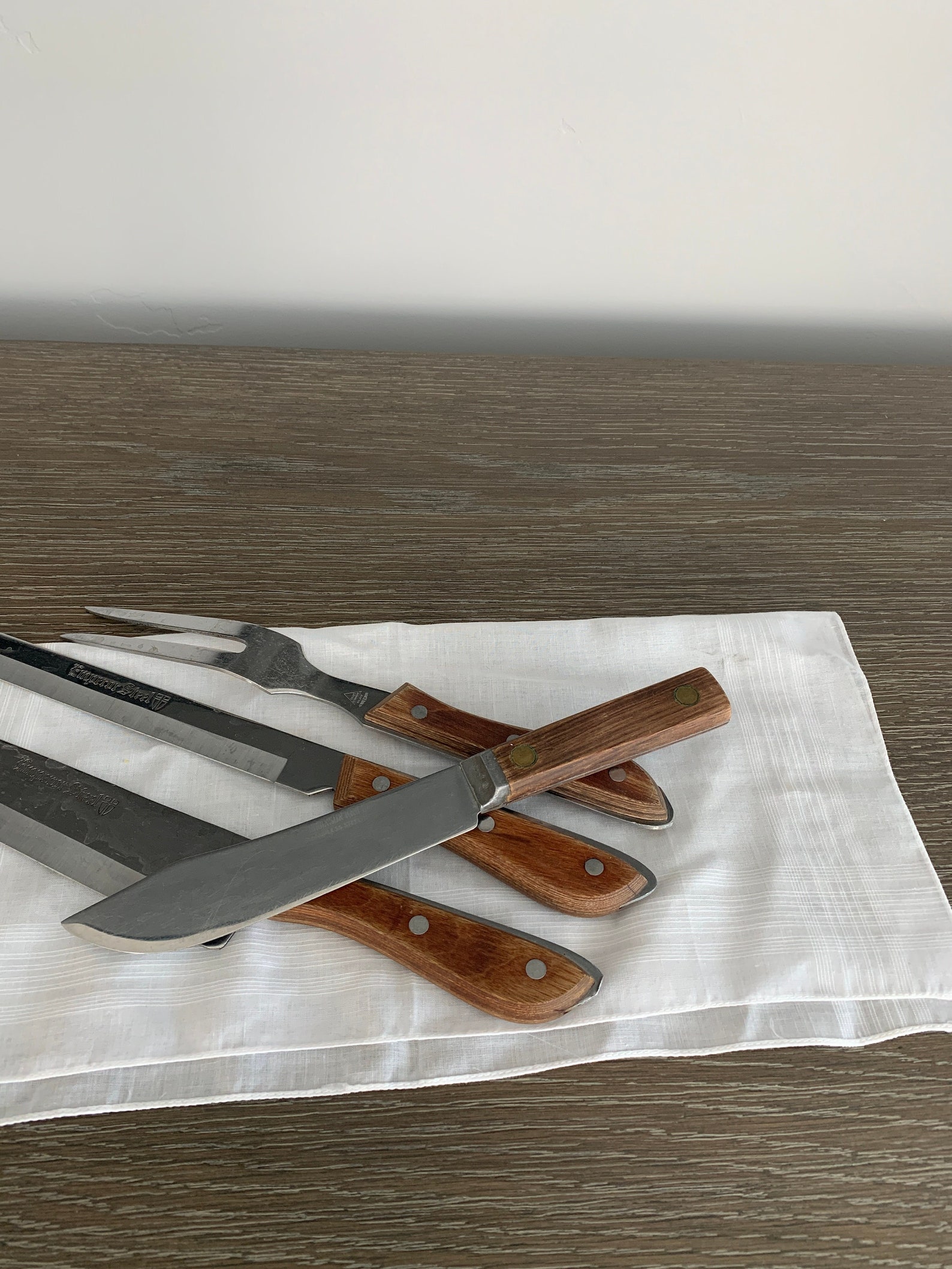 Robinson Knife Co Wood Handle Butcher Knife 6 Inch Blade Etsy