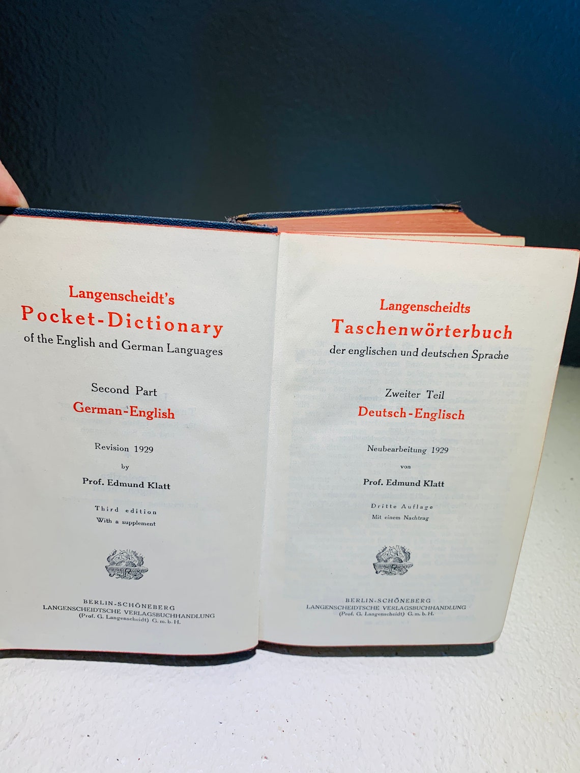 Pocket Dictionary German to English 1929 Third Edition Etsy