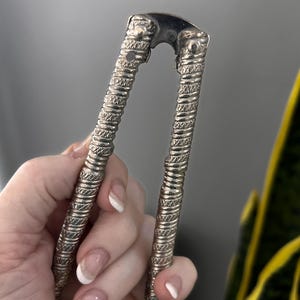 Spring Loaded Shell Nut Cracker and Six Assorted Nut Picks Textured ...