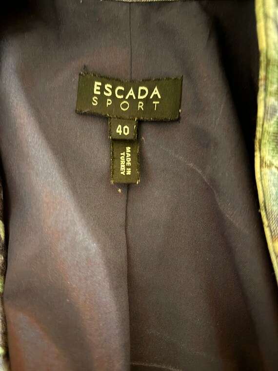 Escada Blue Pattern Blazer Medium - image 5