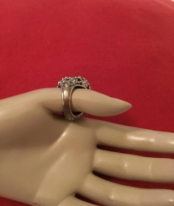 Square silver statement ring unisex - image 3