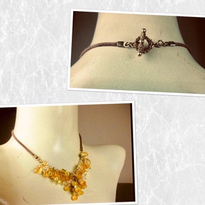 Necklace, Handcrafted Clear Lucite Crystals and Butterscotch Beads