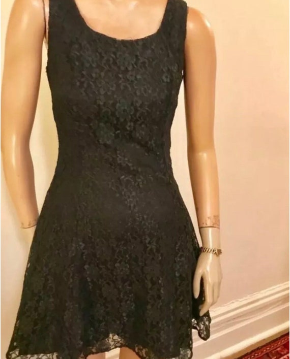 Vintage Black Lace Party Dress - image 6