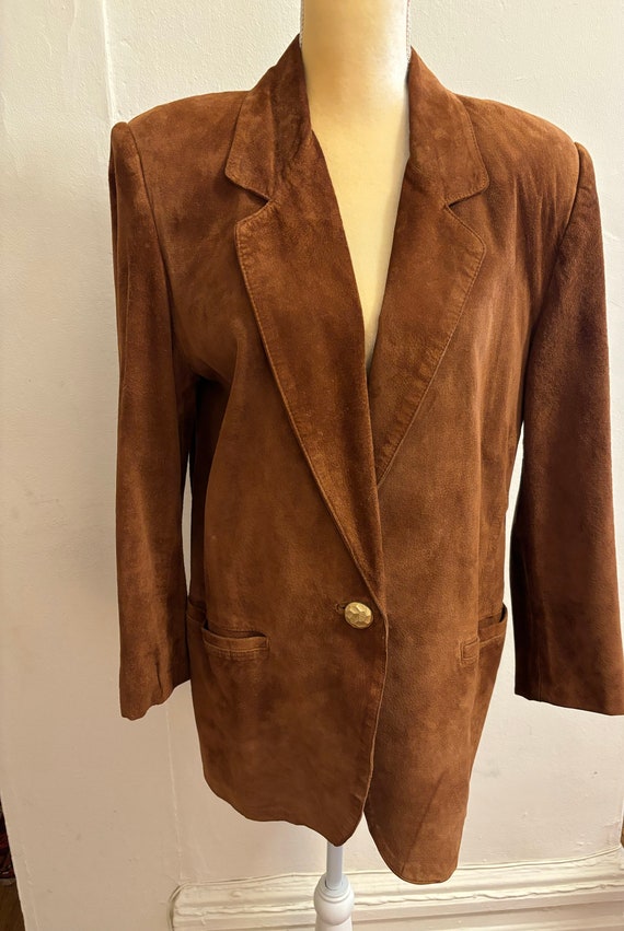 80’s Lord & Taylor Rust Pigskin Suede Woman’s Bla… - image 1