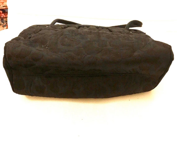 60's Koret black silk brocade handheld evening pu… - image 3