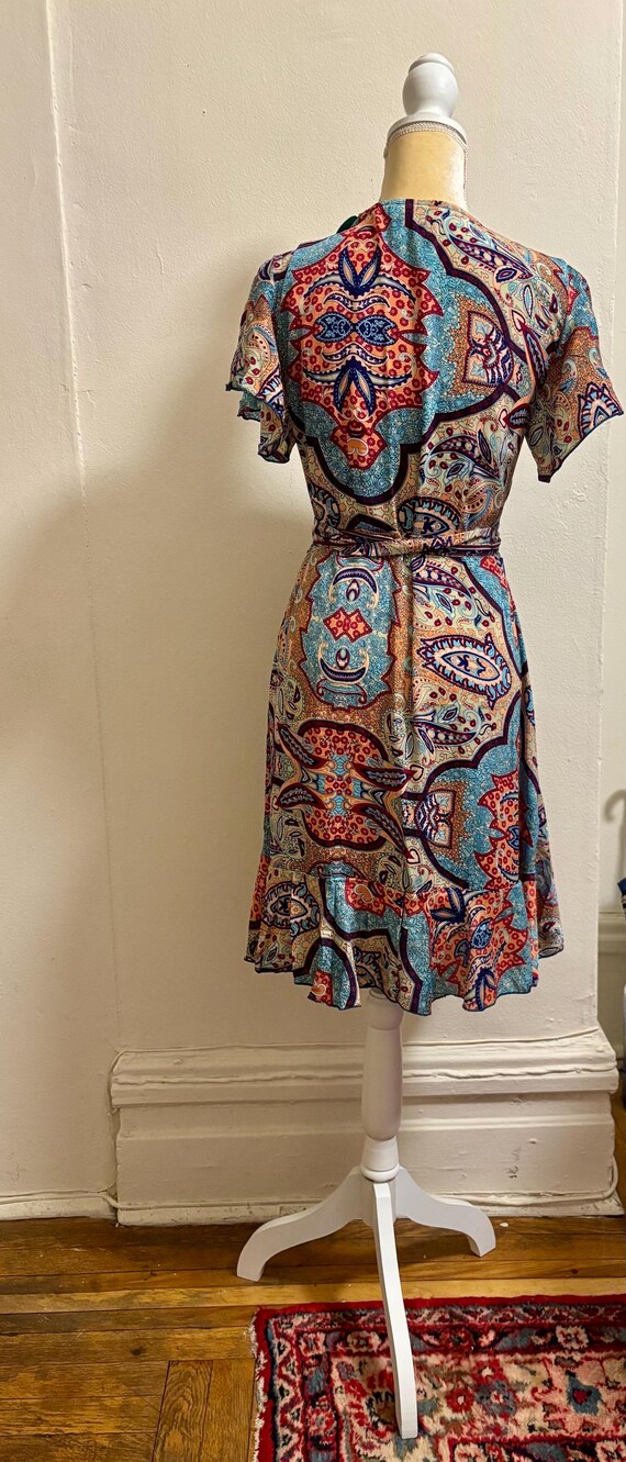 Wrap around Dress Printed With Flutter Sleeves &a… - image 2