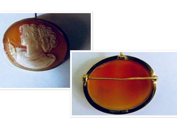 30's Cameo Brooch/ pendant 18K