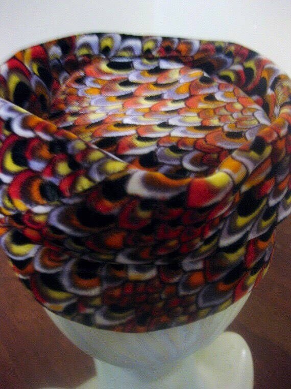60's Peacock Print Velvet Tilt Hat by Karen - image 5