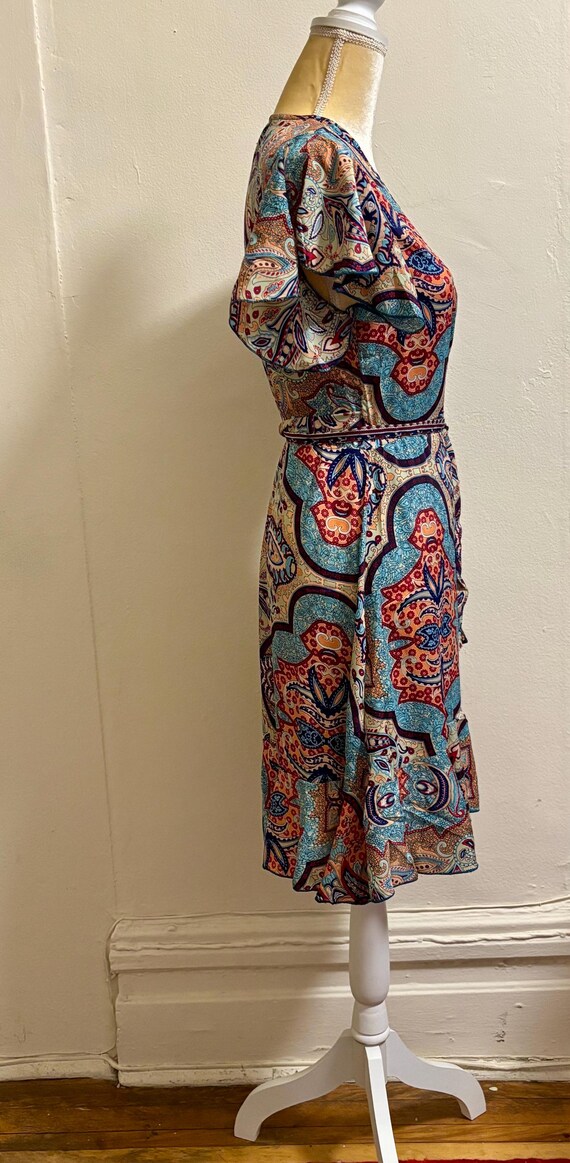 Wrap around Dress Printed With Flutter Sleeves &a… - image 7