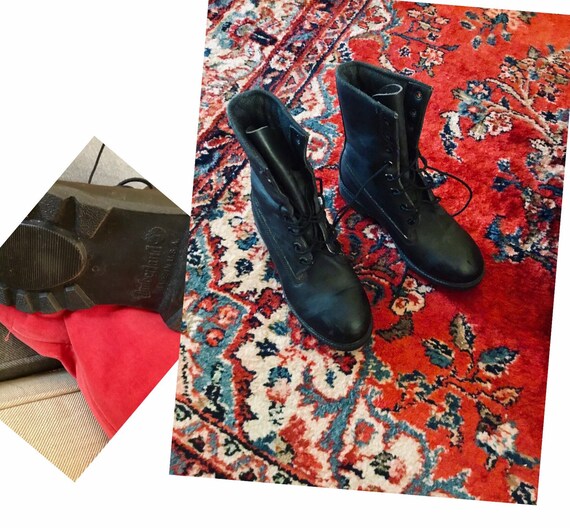 black leather timberlands womens