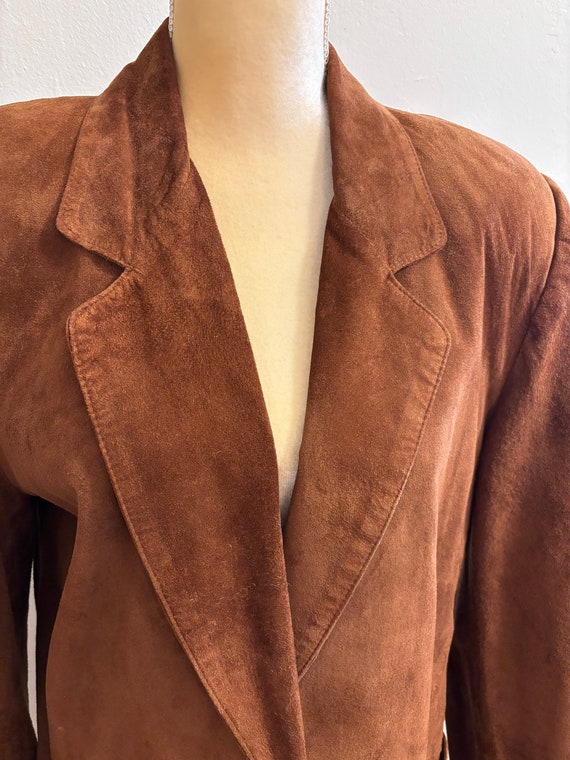 80’s Lord & Taylor Rust Pigskin Suede Woman’s Bla… - image 4