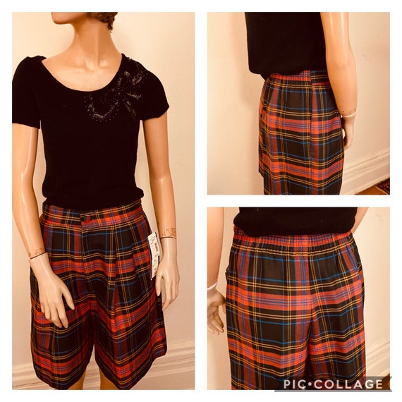 80’s Ellen Figg Rayon Blend Red Plaid Shorts