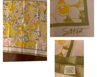 Avon vintage yellow floral scarf