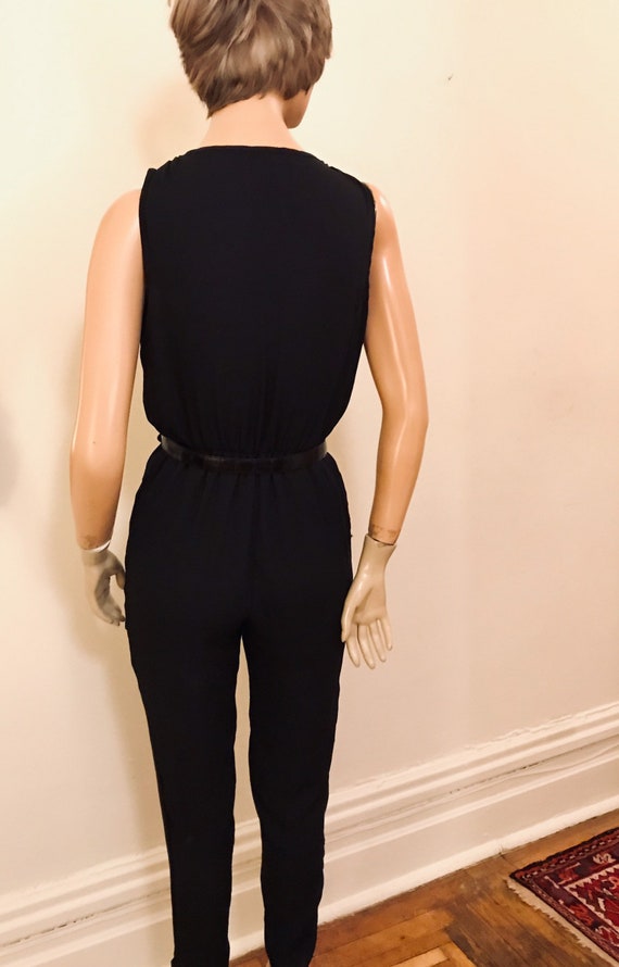 SALE 90's  Joyce Leslie Black Crepe Jumpsuit, cas… - image 7